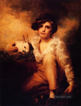  raeburn - Garçon et lapin écossais portraitiste peintre Henry Raeburn